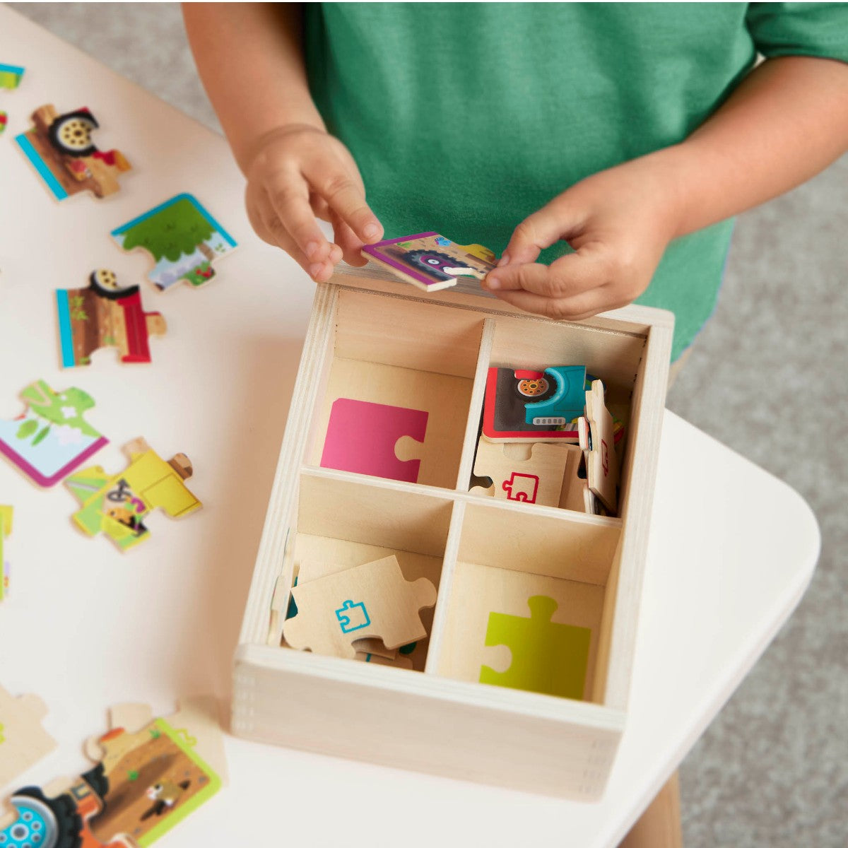 B Toys Puzzle, 4-in-1 - Construction Vehicles