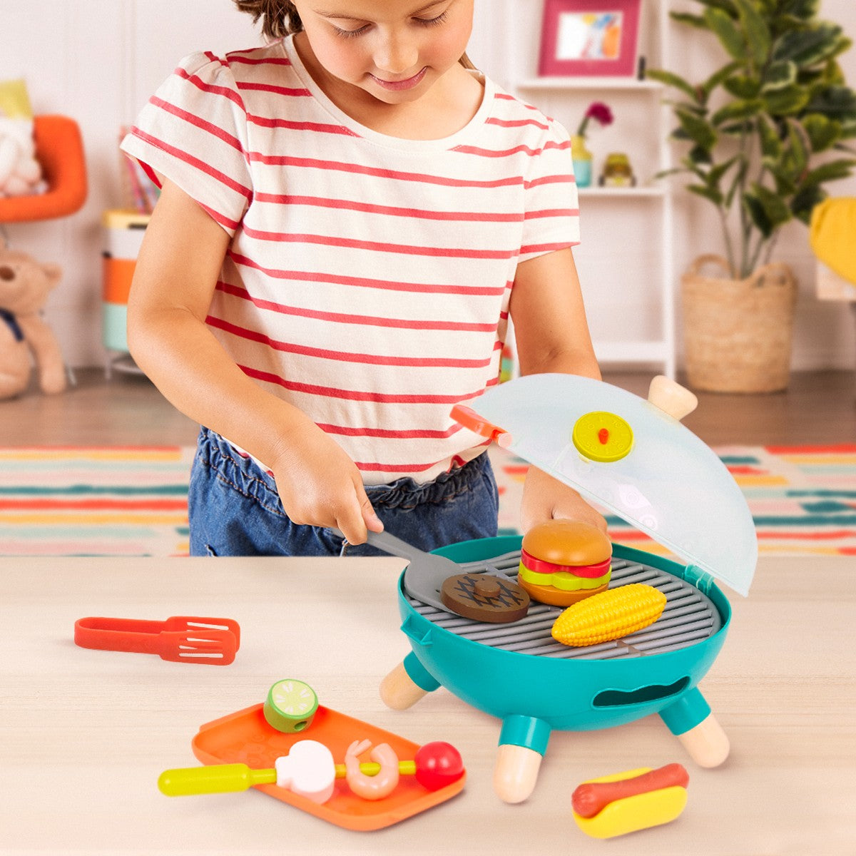 B Toys, B Wood Play Food – Barbecue Grill