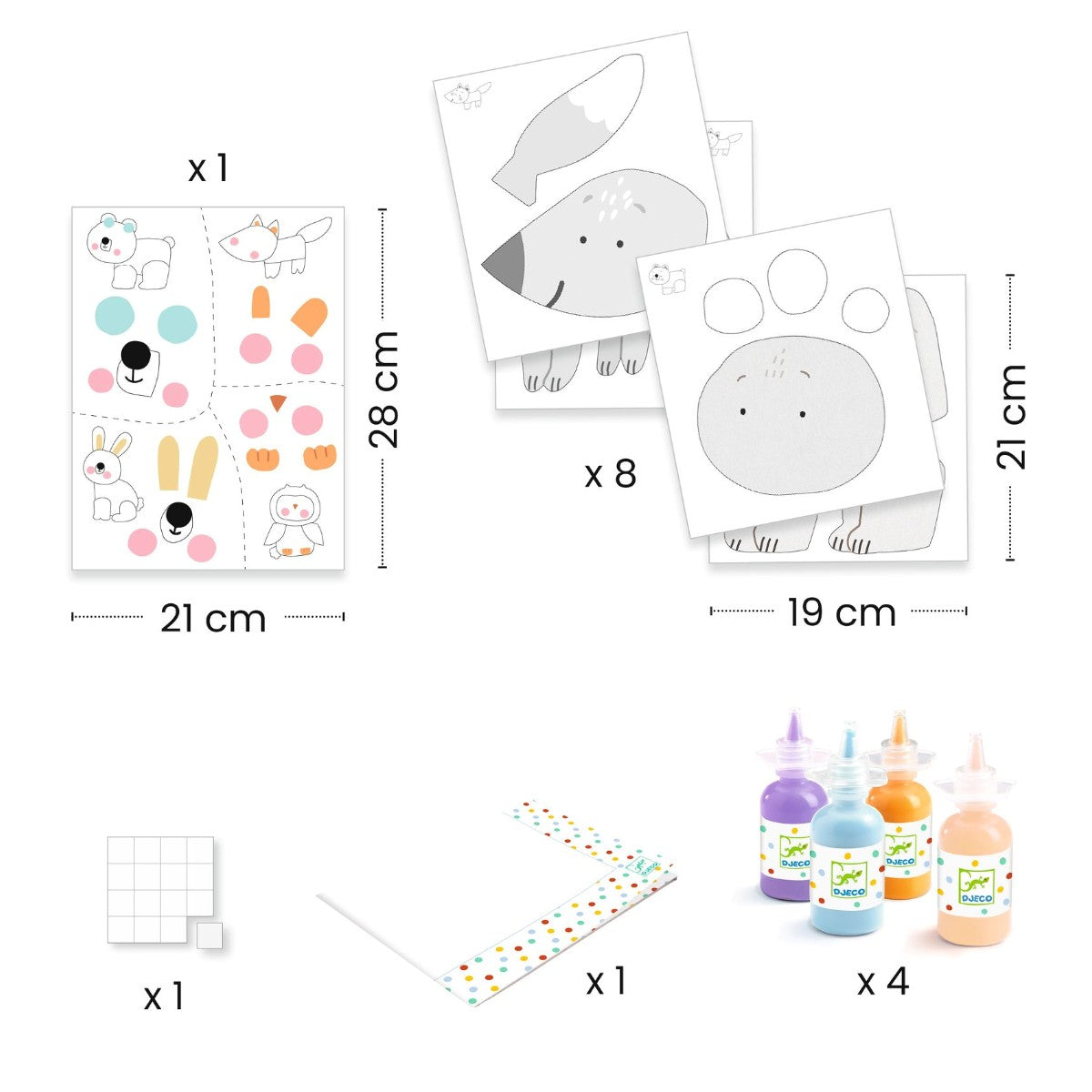 Djeco Activity Set - Finger Painting, Messy Fun