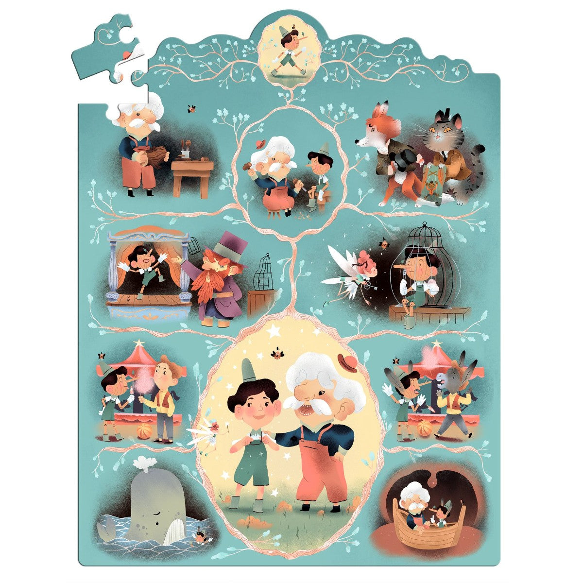 Djeco Puzzle, Story Puzzle, Pinocchio - 54 Pieces