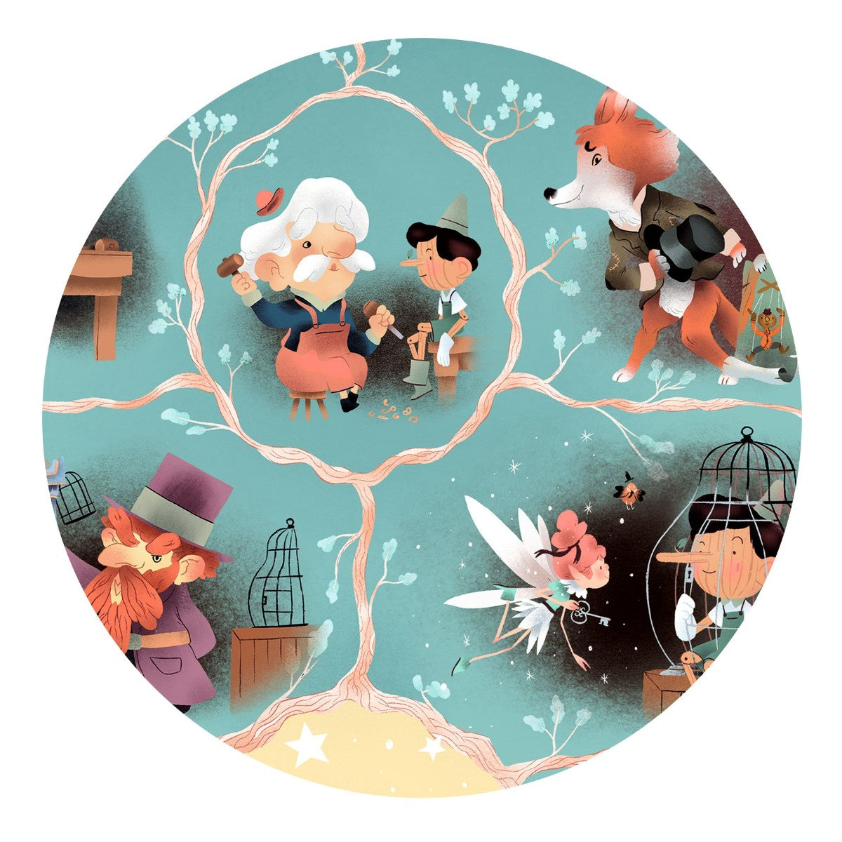 Djeco Puzzle, Story Puzzle, Pinocchio - 54 Pieces