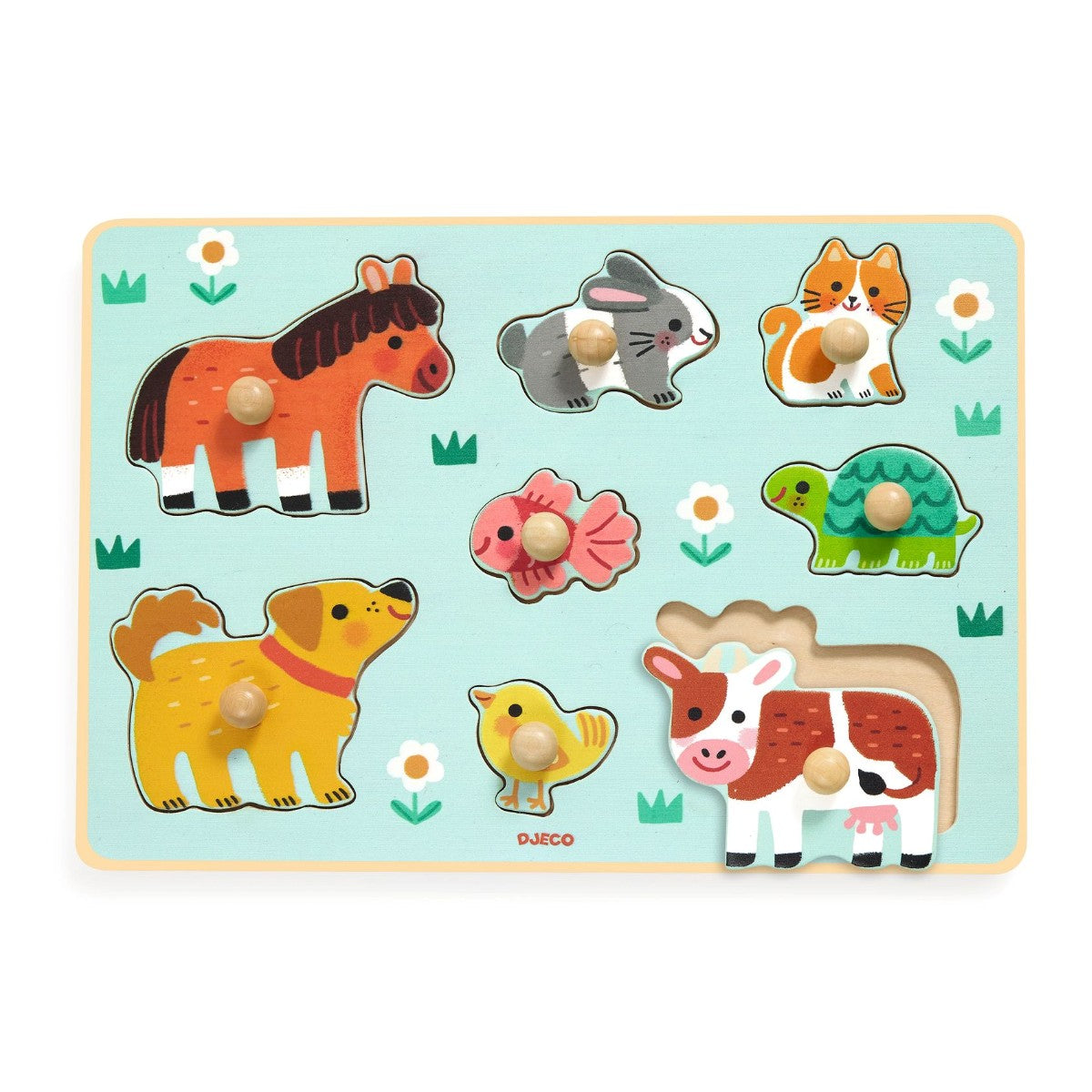 Djeco Wooden Peg Puzzle, Dog&