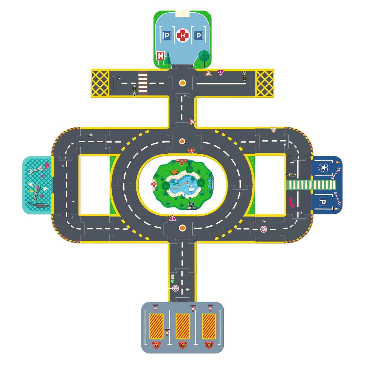 Crazy Motors City Road Puzzle - 33 Pieces