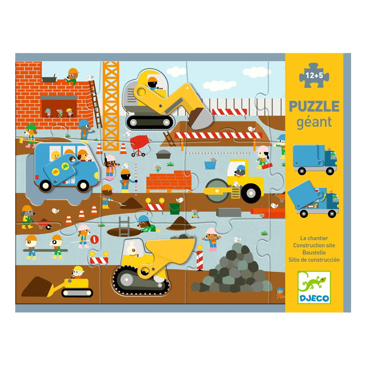 Djeco Floor Puzzle, Floor Puzzle - Construction Site