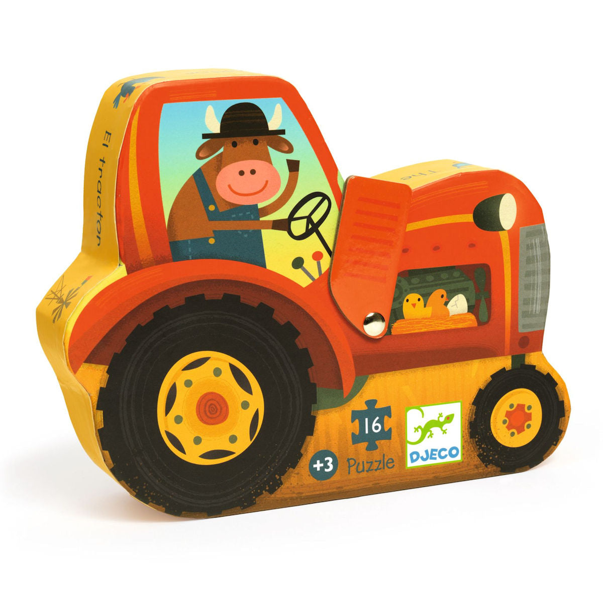 Djeco Silhouette Puzzle, Tractor - 16 Pieces