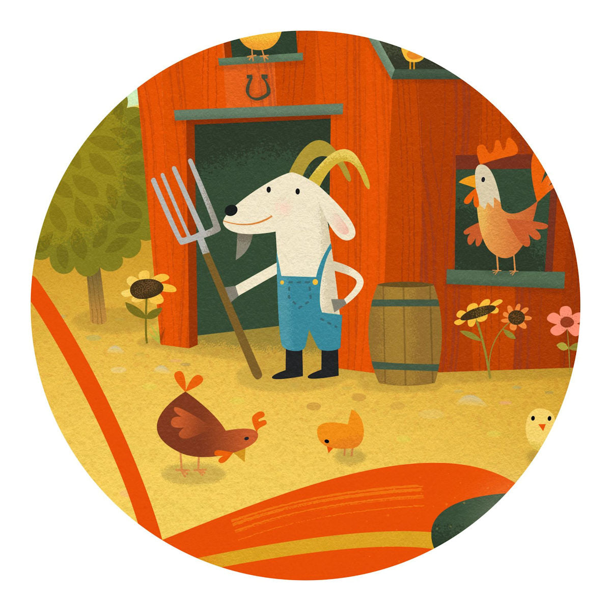 Djeco Silhouette Puzzle, Tractor - 16 Pieces