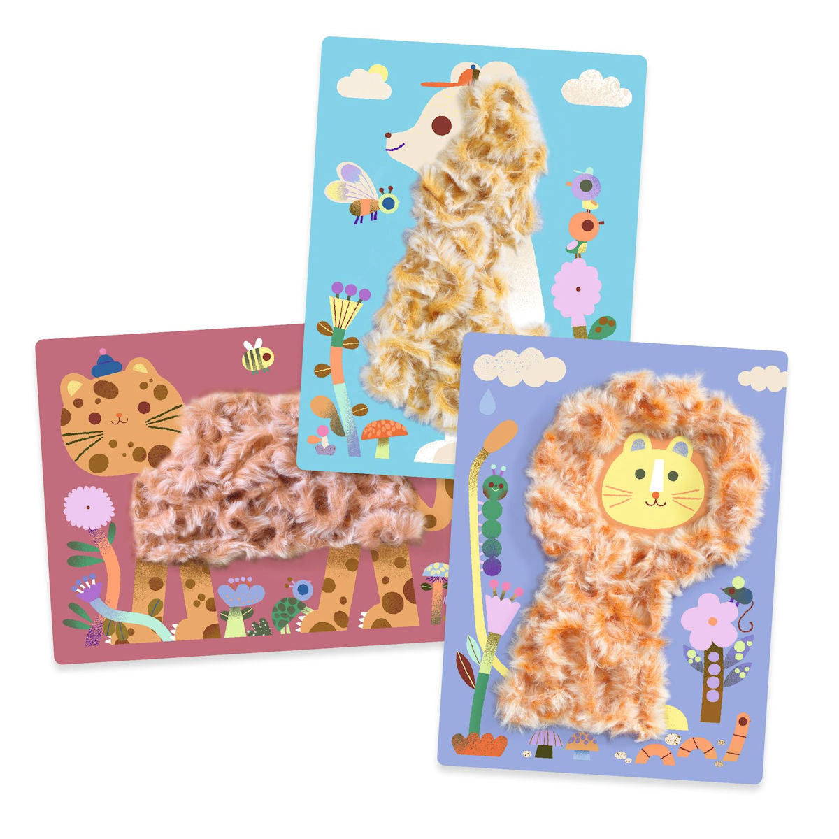 Djeco Creative Set with Wool Yarn, Fluffy Friends