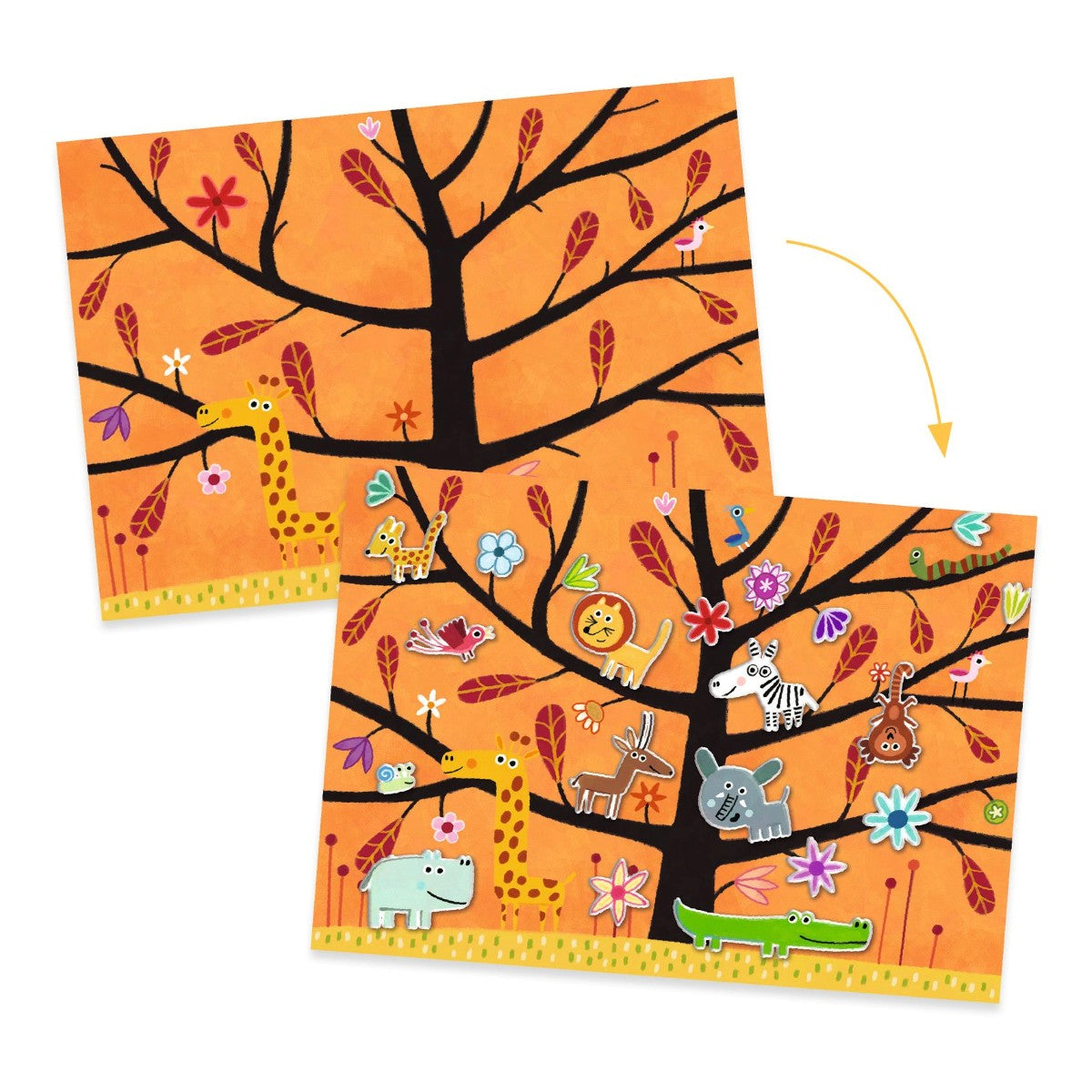 Djeco Creative Sticker Activity, Climbing Tree