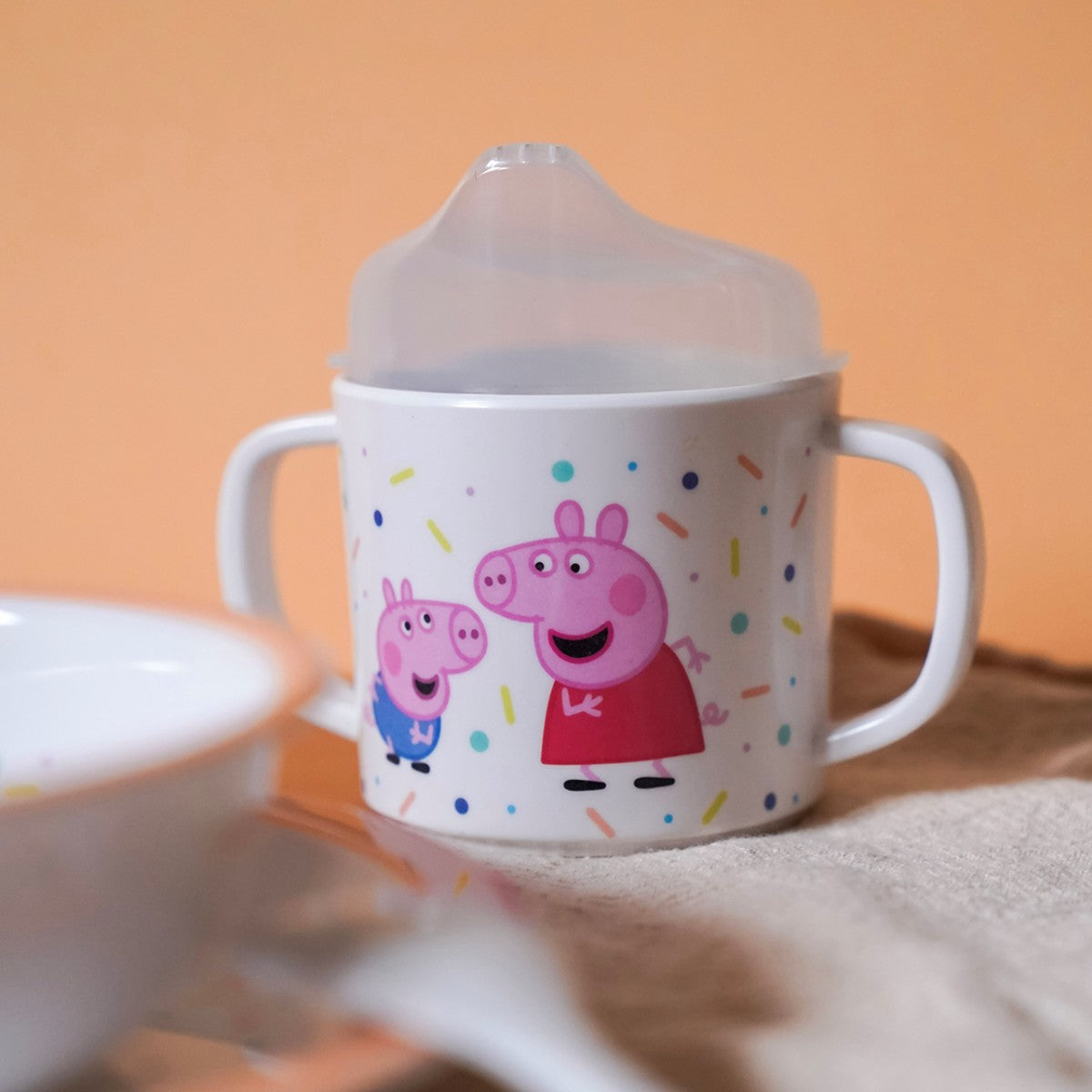 Petit Jour Paris Melamine Cup with 2 Handles, Peppa Pig