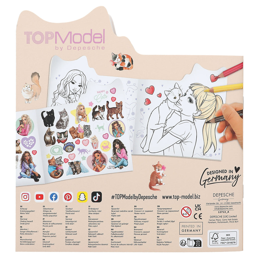 TopModel Coloring Book, Cats - Kitty