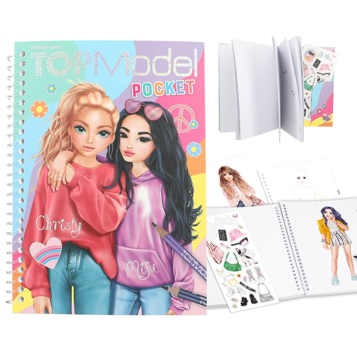 TopModel Pocket Coloring Book, Miju & Christy