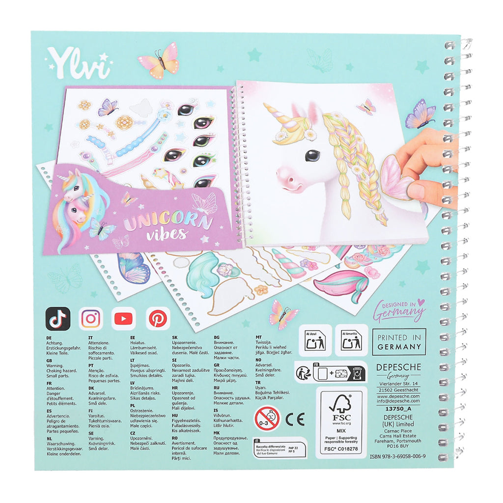 Ylvi Create Your Special Unicorn, Sticker Book