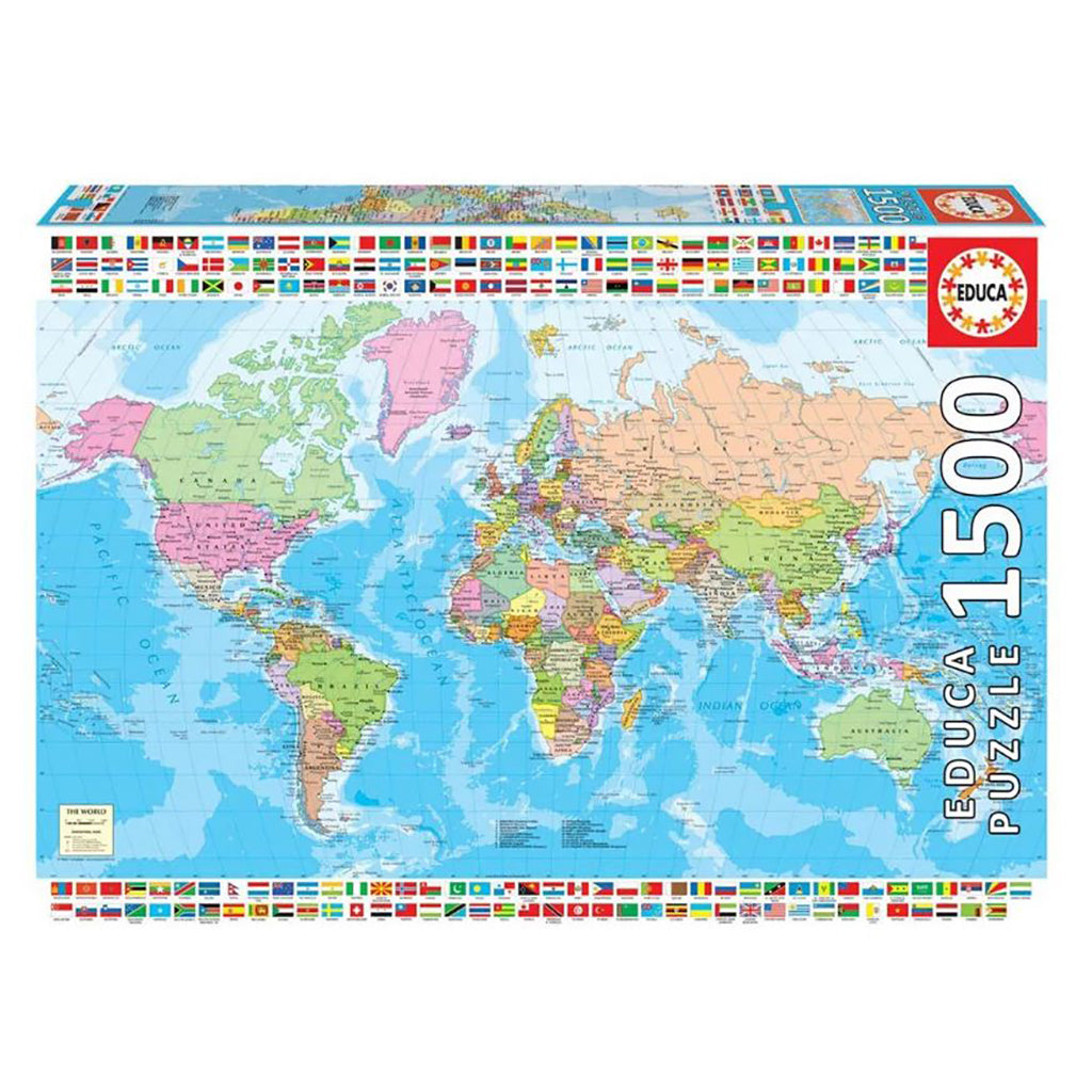Educa Puzzle, World Map - 1500 Pieces