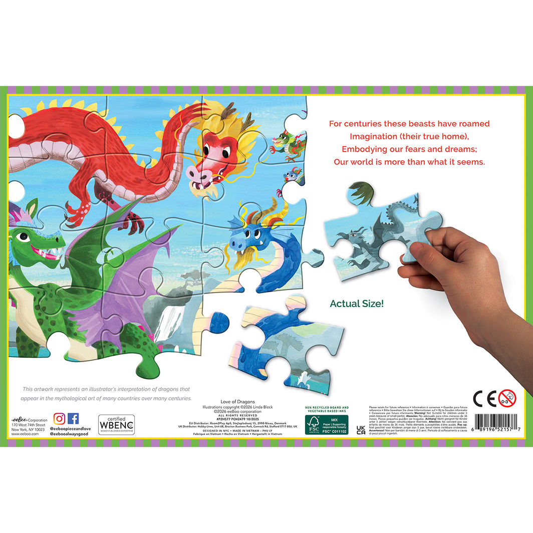 eeBoo Puzzle 100 Pieces, Dragon&