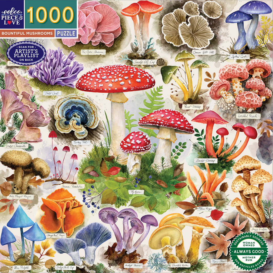 eeBoo Puzzle 1000 Pieces, Bountiful Mushrooms