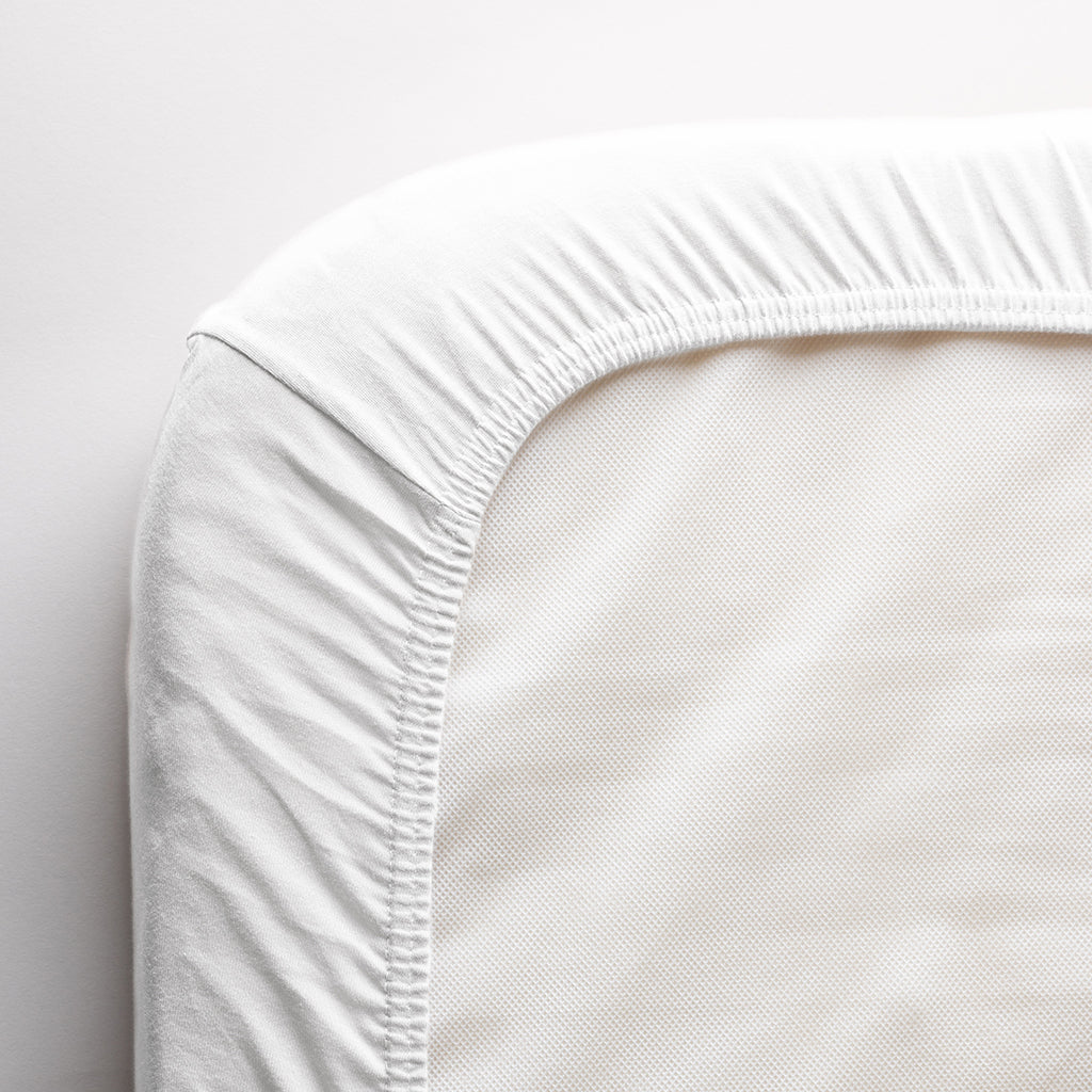 Sebra Jersey Fitted Sheet, Baby 70 x 120 cm – White