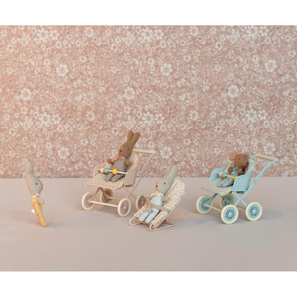 Maileg Accessories for Baby Mouse, Stroller - Blue