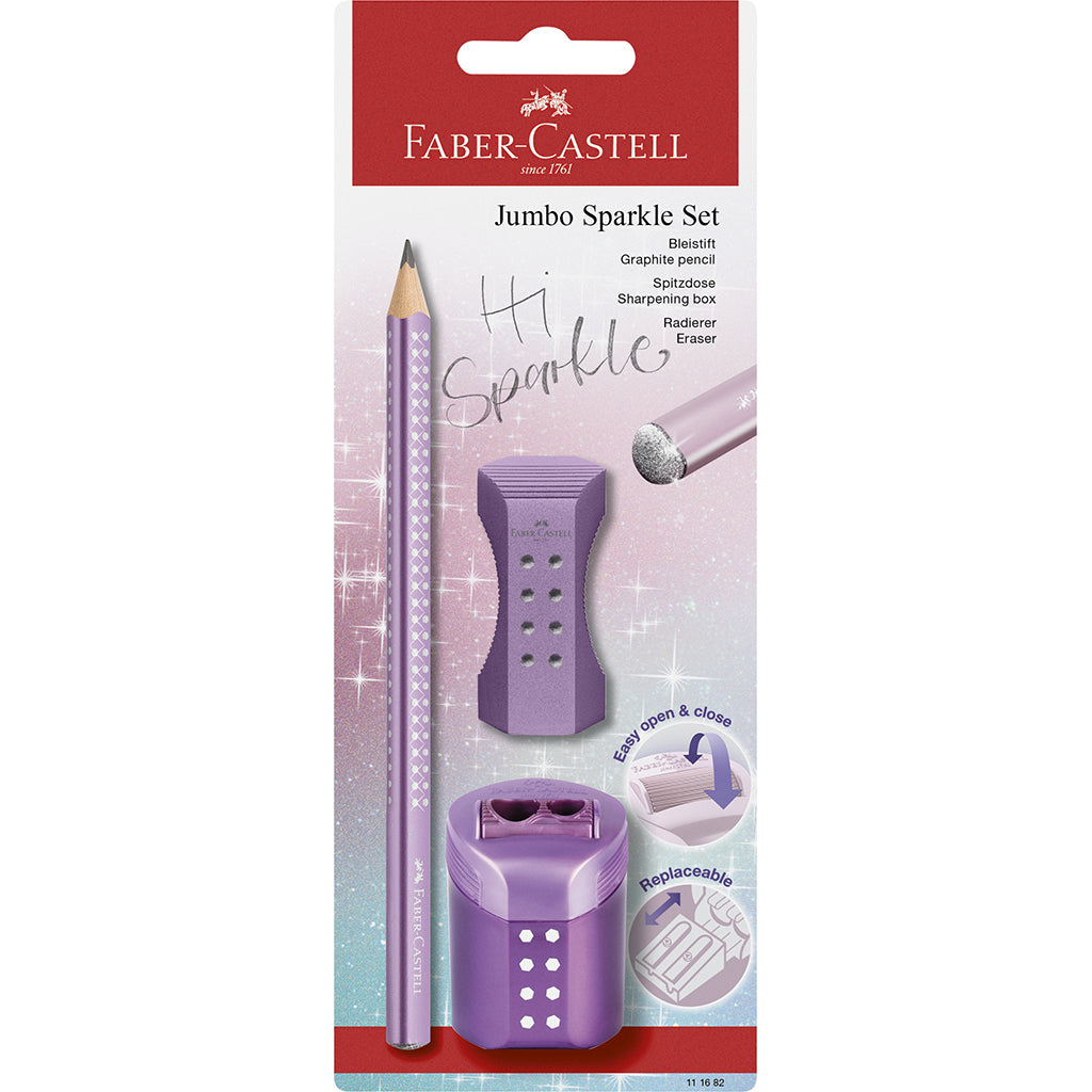 Faber-Castell 3-in-1 Jumbo Sparkle Set, Violet