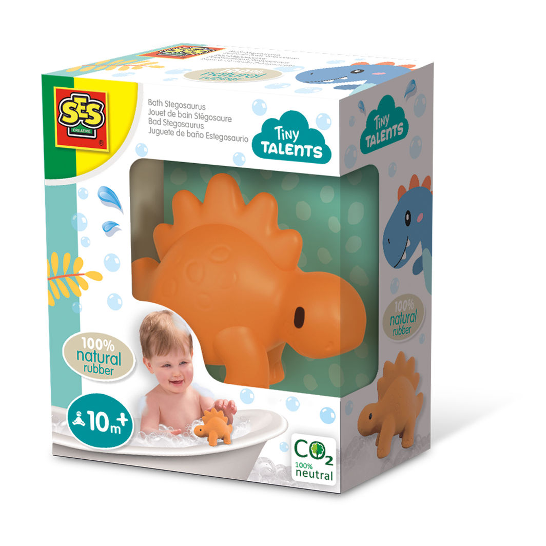 SES Creative Bath Toy, Stegosaurus - Natural Rubber