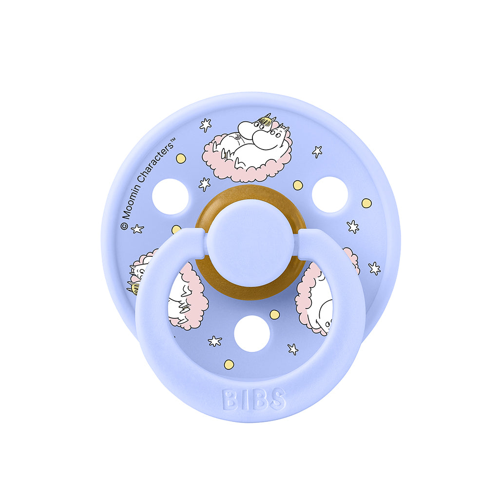 Bibs Natural Rubber Pacifier, 2-Pack, Size 2 - Moomin, Dreaming - Baby Pink Mix