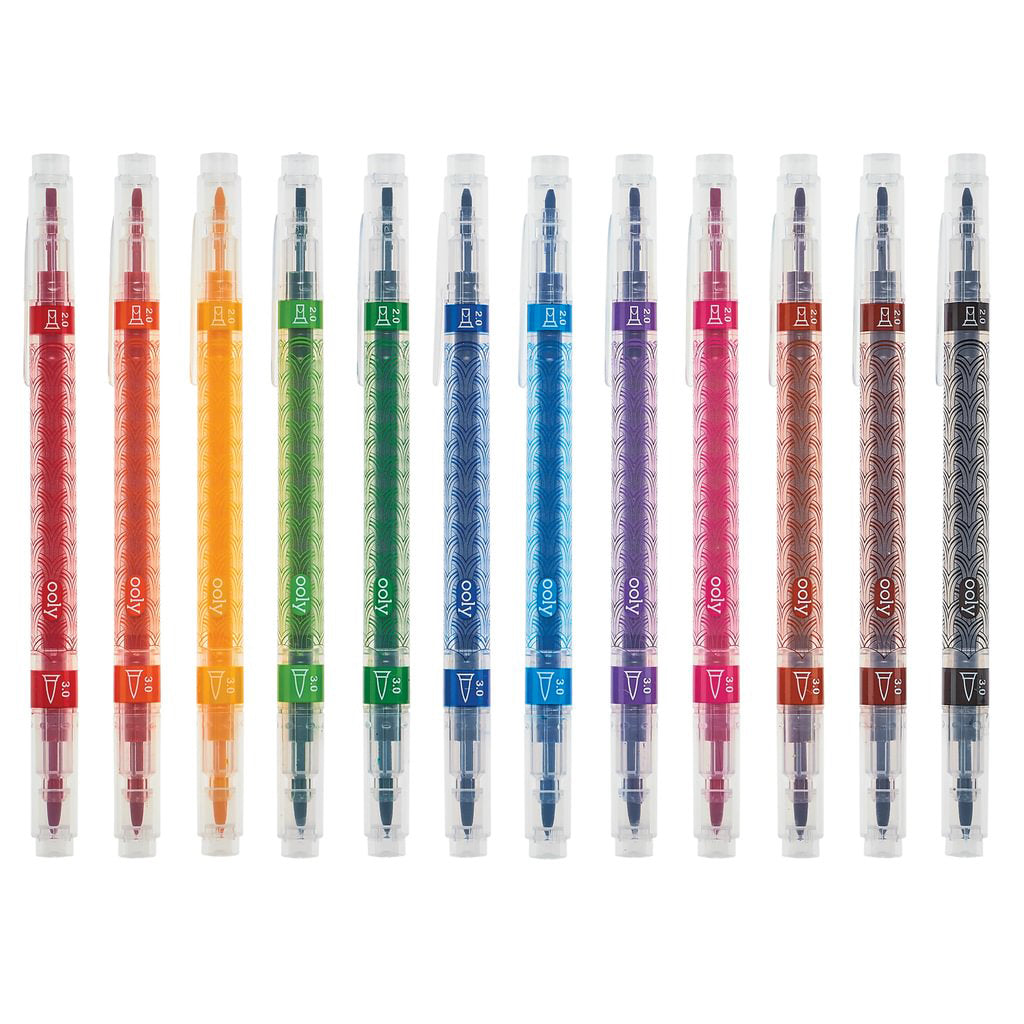 Ooly Duo Calligraphy, 12 Double-Ended Calligraphy Pens