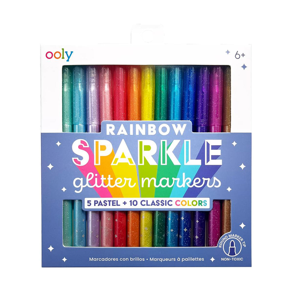 Ooly Rainbow Sparkle Glitter Markers, Set of 15