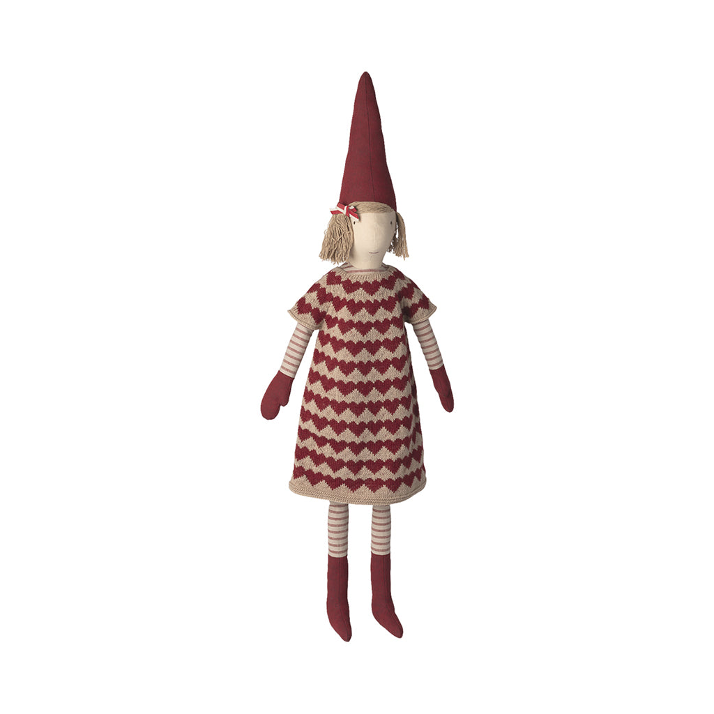 Maileg Nisse, Str. 5, Pige - Strikket kjole