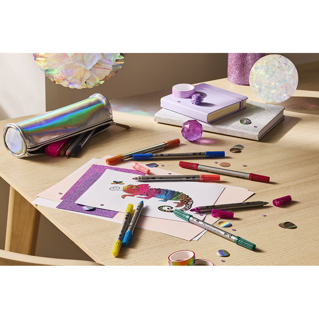Faber-Castell, Double-Sided Glitter Markers, Box of 10 pcs.
