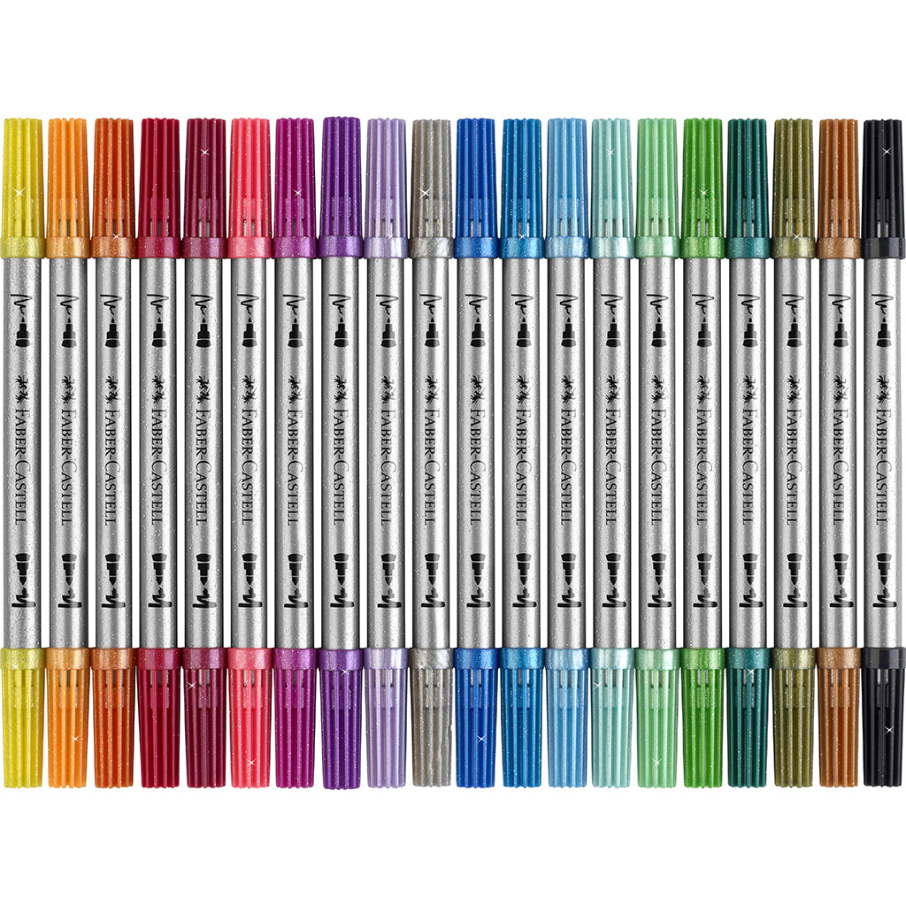 Faber-Castell, Glitter Markers 20 pcs – Double-Sided