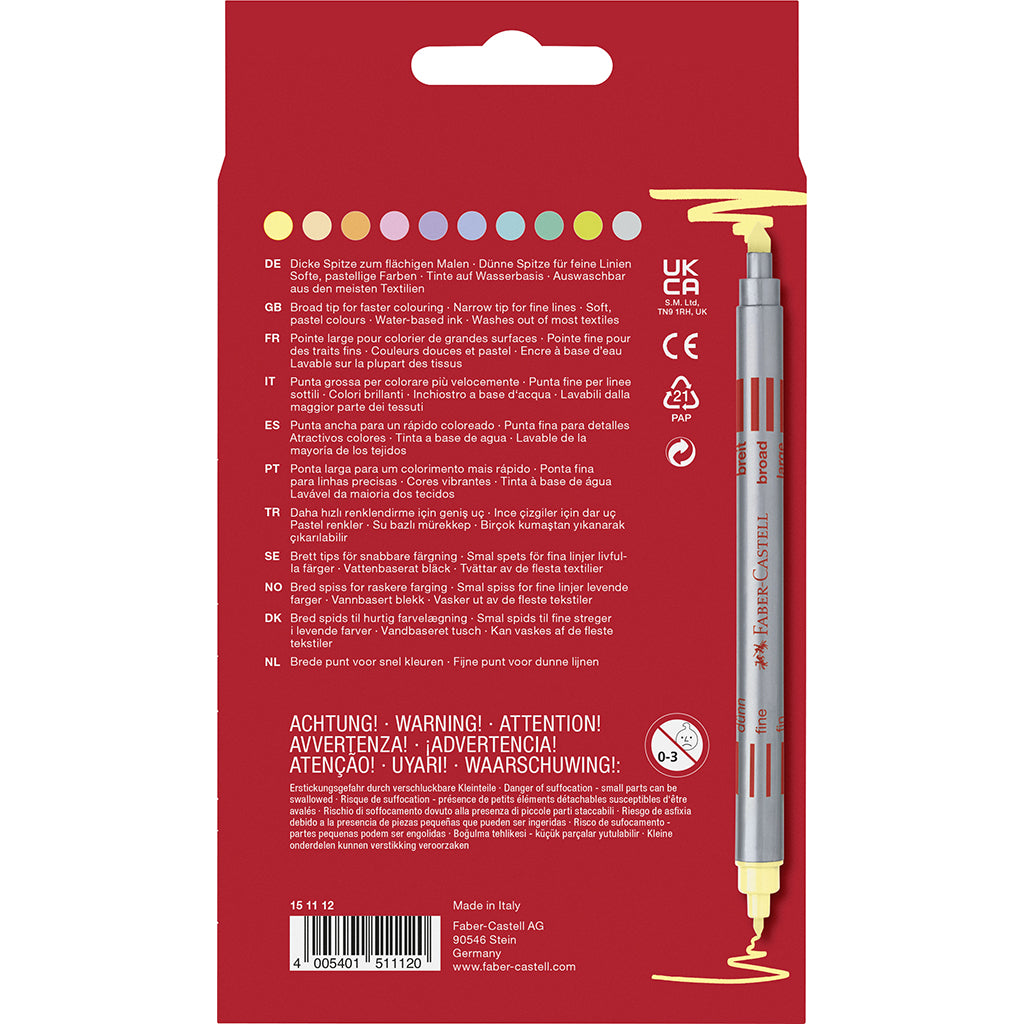 Faber-Castell, Double-Ended Markers with Thick and Thin Tips - Set of 10