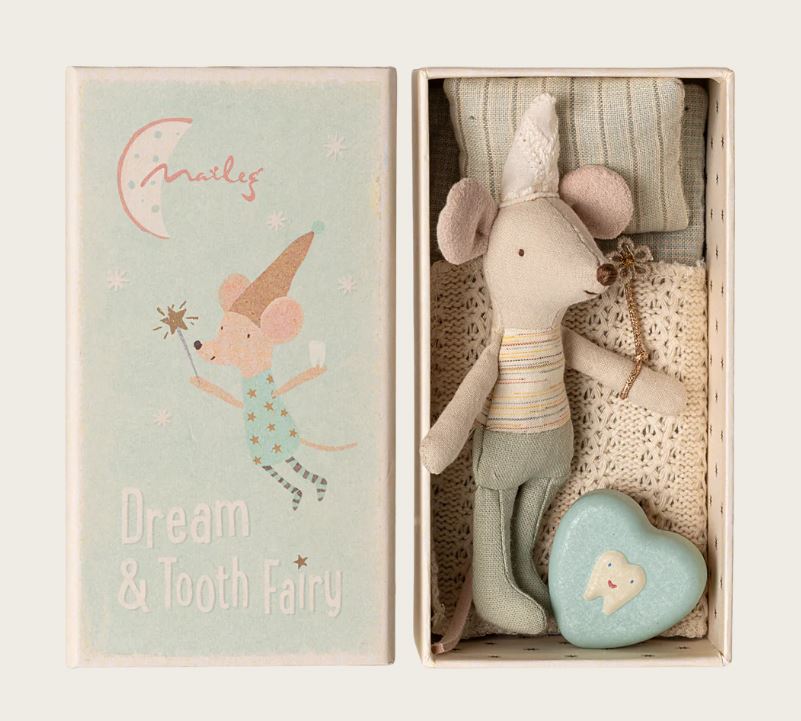 Maileg tandfe mus, lillebror i tændstikæske