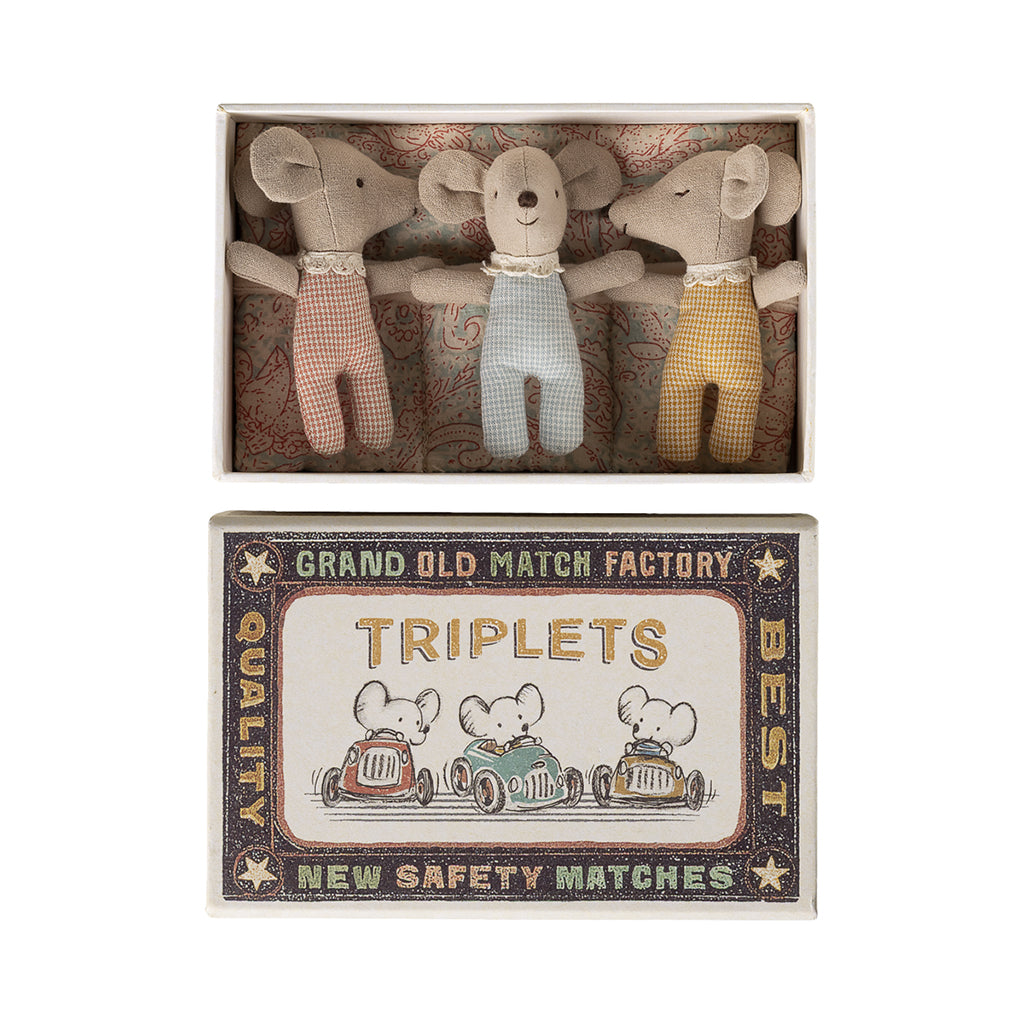 Maileg Baby Mouse in Box, Triplets