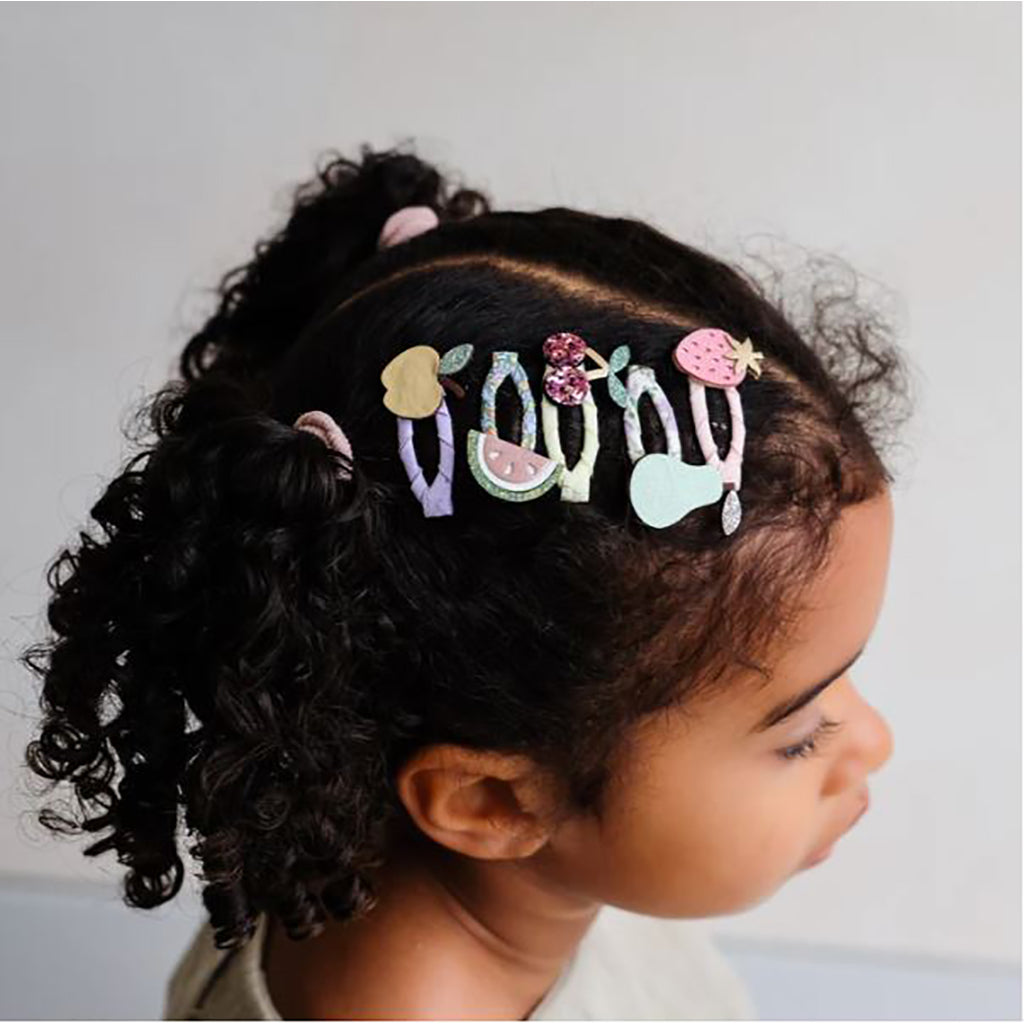Mimi & Lula 5 Hair Clips, Fruit Salad Mini Snap Clips