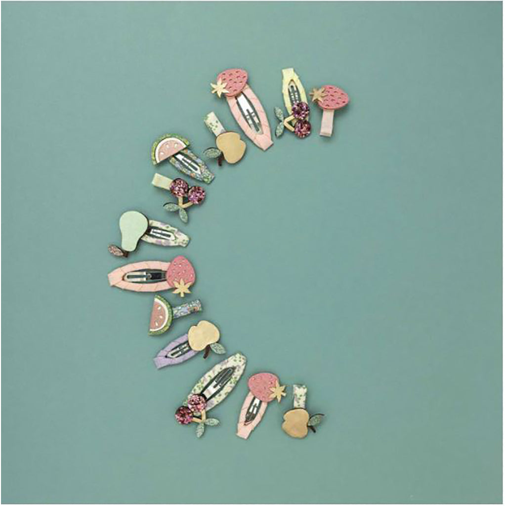 Mimi & Lula 5 Hair Clips, Fruit Salad Mini Snap Clips