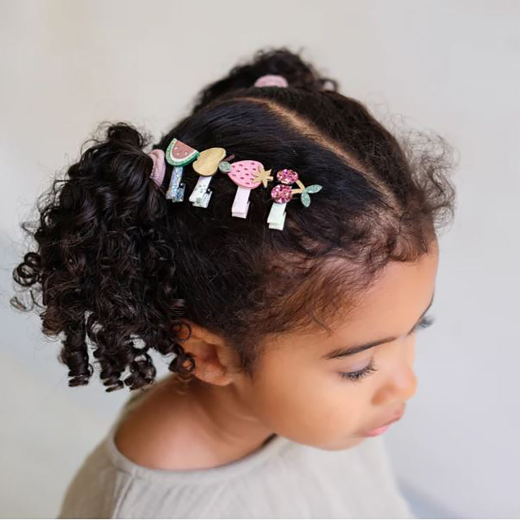 Mimi & Lula 8 Hair Clips, Mini Fruit Salad "Spring on the Farm" Collection