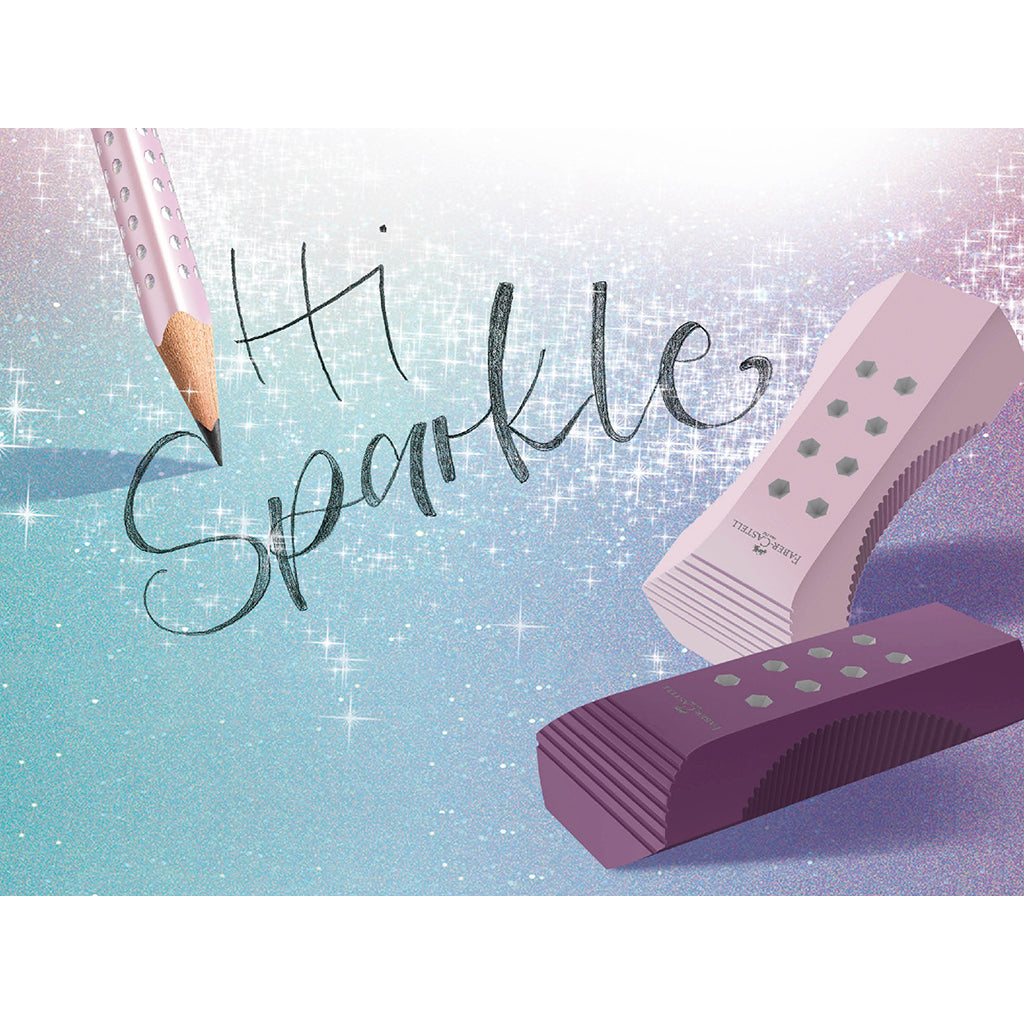 Faber-Castell Eraser with Glitter, 3 Assorted Colors