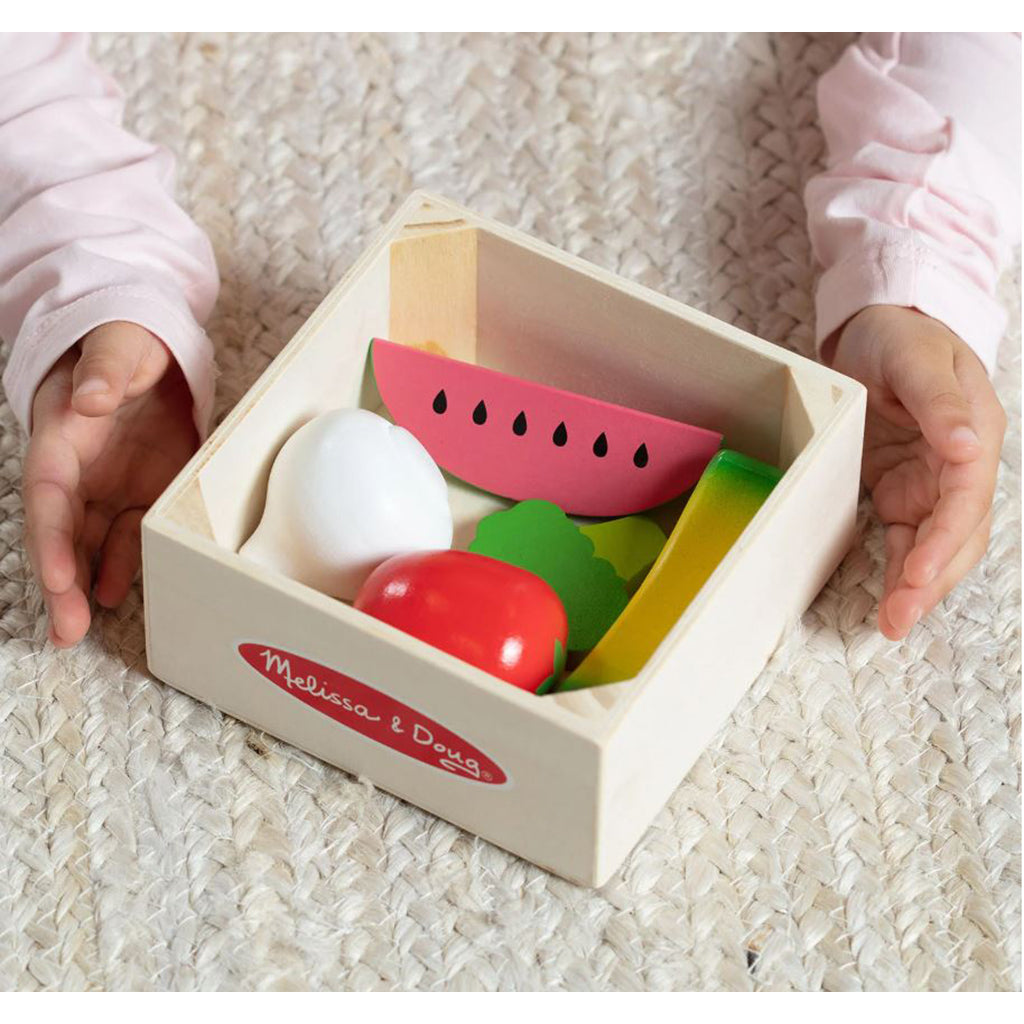 Melissa & Doug Wooden Play Food – Fruits & Vegetables