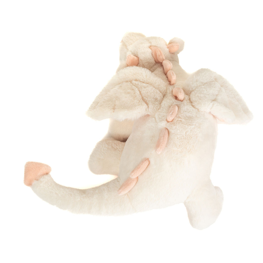 Teddy Hermann Plush Toy, Fluffy the Dragon, White-Pink – 32 cm