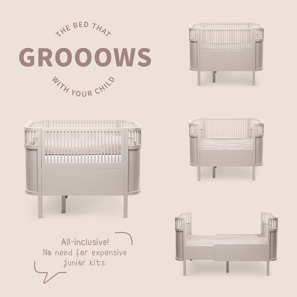 Sebra Bed, Baby and Junior - Birchbark Rose