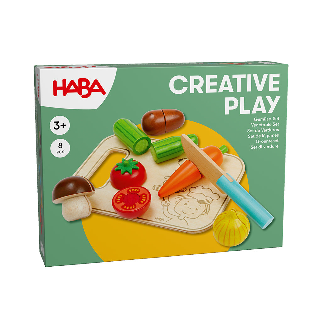 Haba Wooden Play Food, Vegetables with Cutting Board and Knife