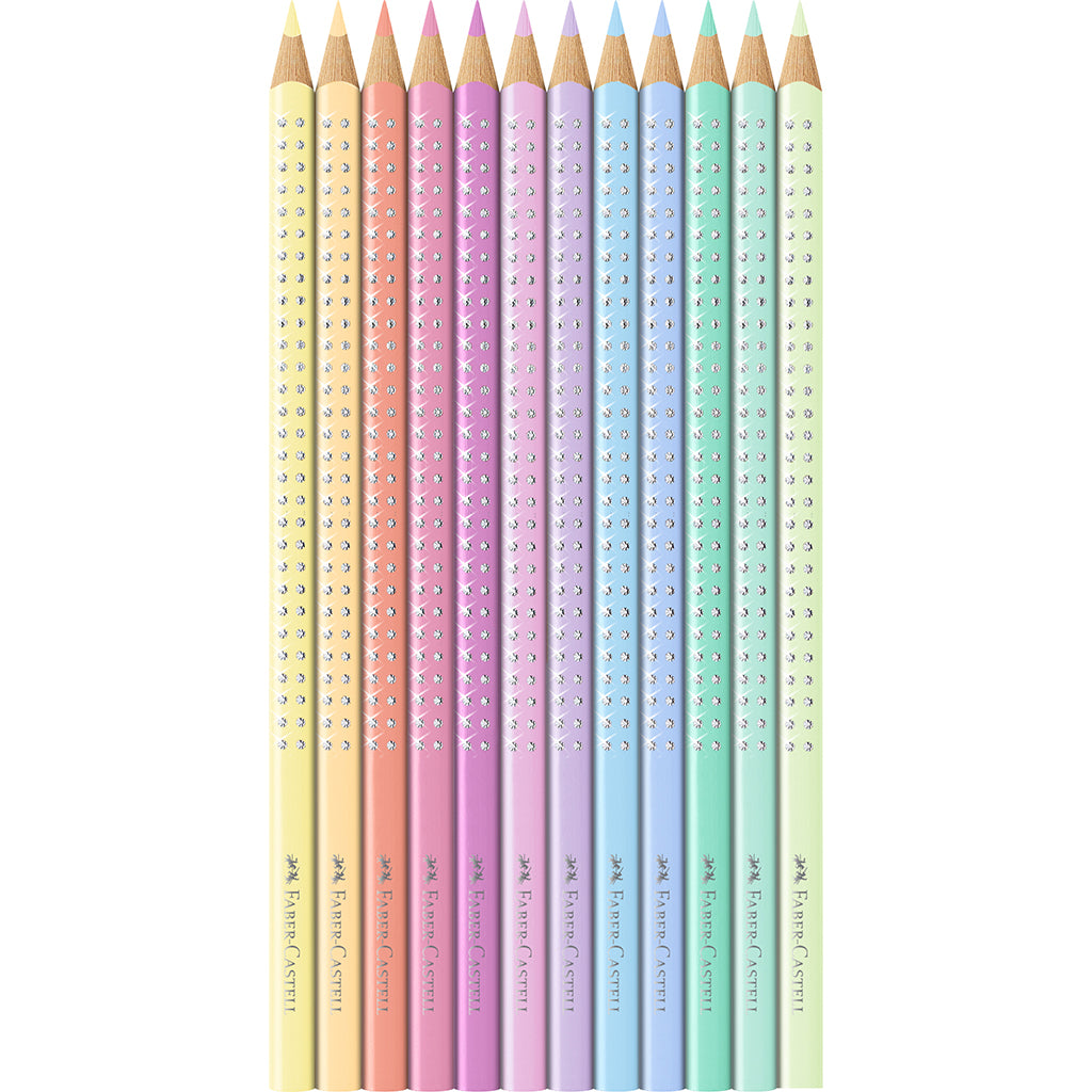 Faber-Castell, Colored Pencils in Tin Case, Sparkle - 12 pcs. - Pastel
