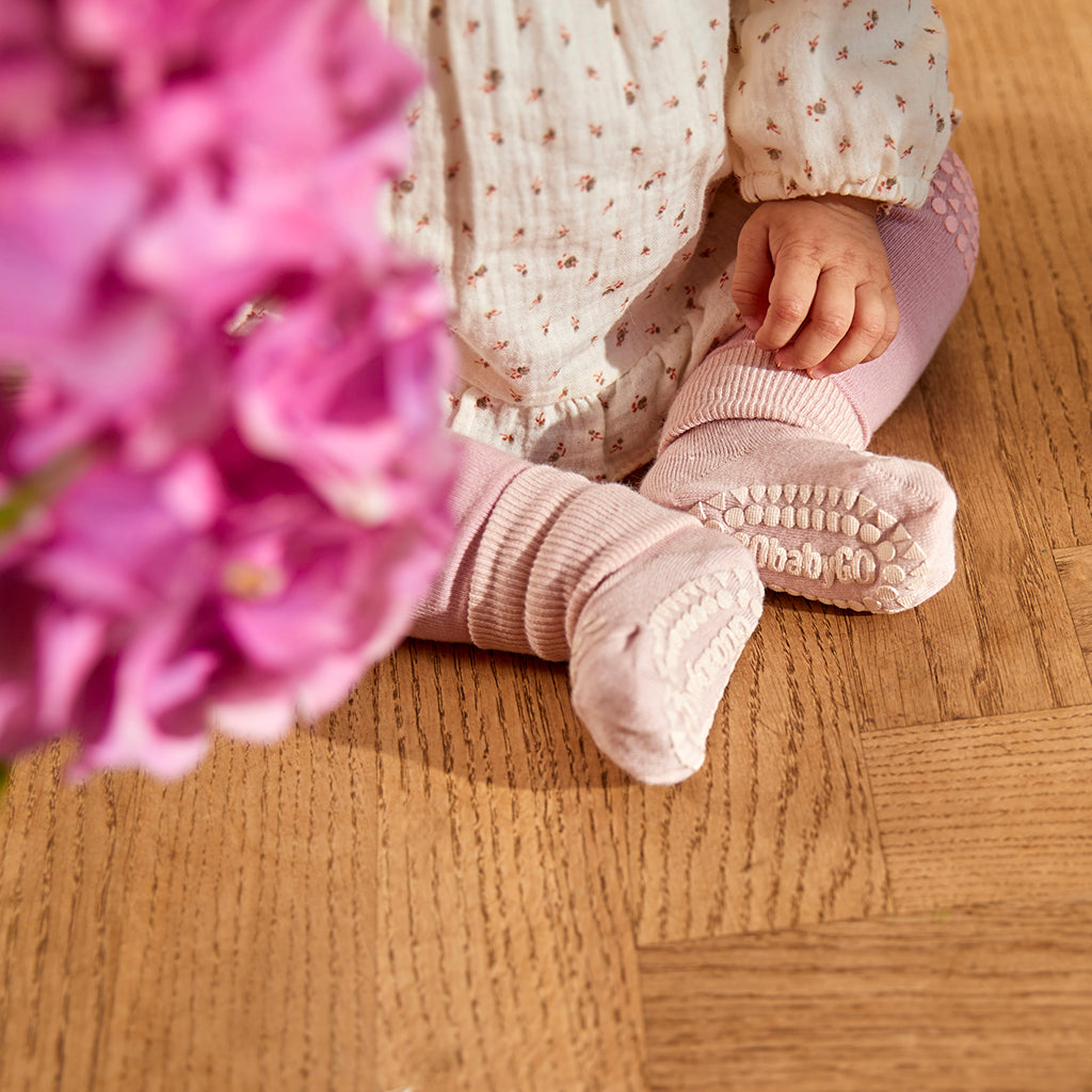 GoBabyGo Crawling Tights with Grips, Navy Blue