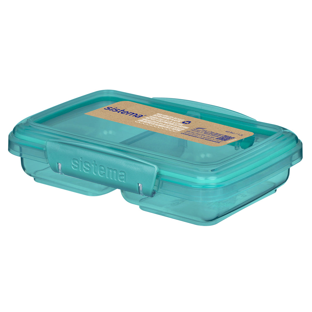 Sistema Small Split To Go Lunchbox with Two Compartments, Teal Stone