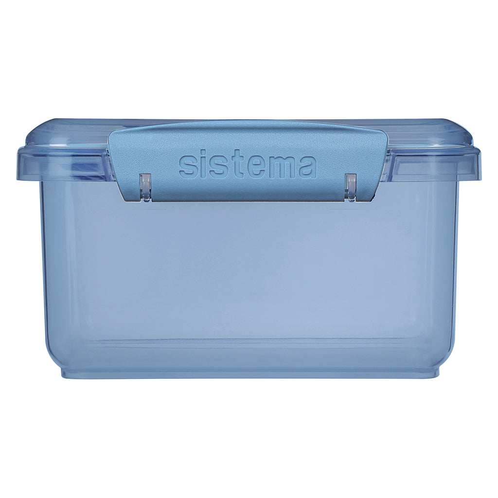 Sistema Lunch plus To Go, Lunch Box with 1 Compartment and Cutlery - Mountain Blue
