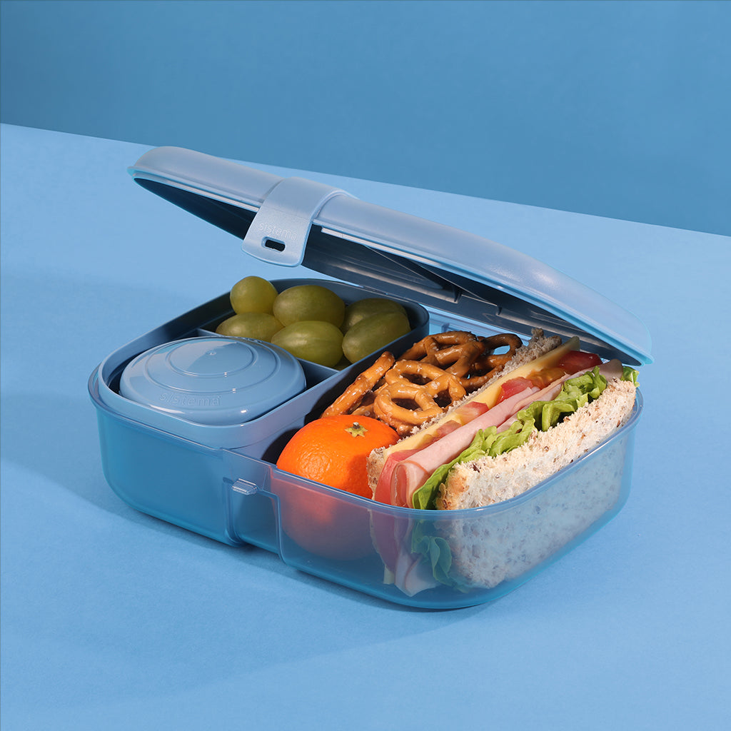 Sistema Ribbon Lunch To Go Food Container, 1.1 L - Mountain Blue
