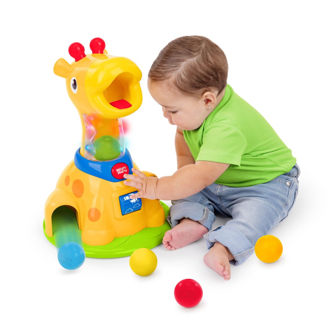 Bright Starts Baby Toy with Lights and Sounds, Spinnin’ Spots Giraffe™ Ball Game