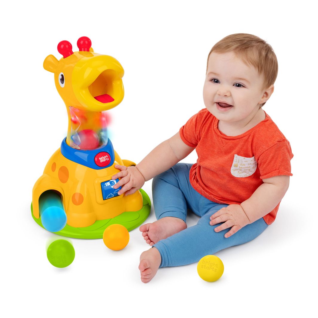 Bright Starts Baby Toy with Lights and Sounds, Spinnin’ Spots Giraffe™ Ball Game