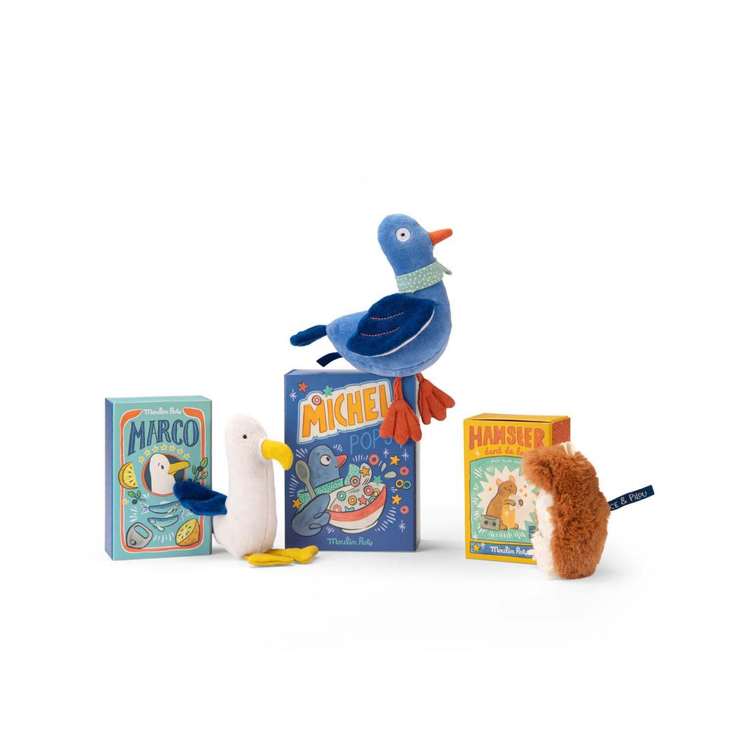 Moulin Roty Plush Toy with Rattle - Pigeon Michel
