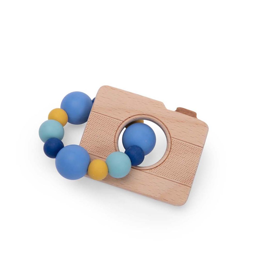 Moulin Roty Rattle with Teething Ring, Camera - Puce & Pilou