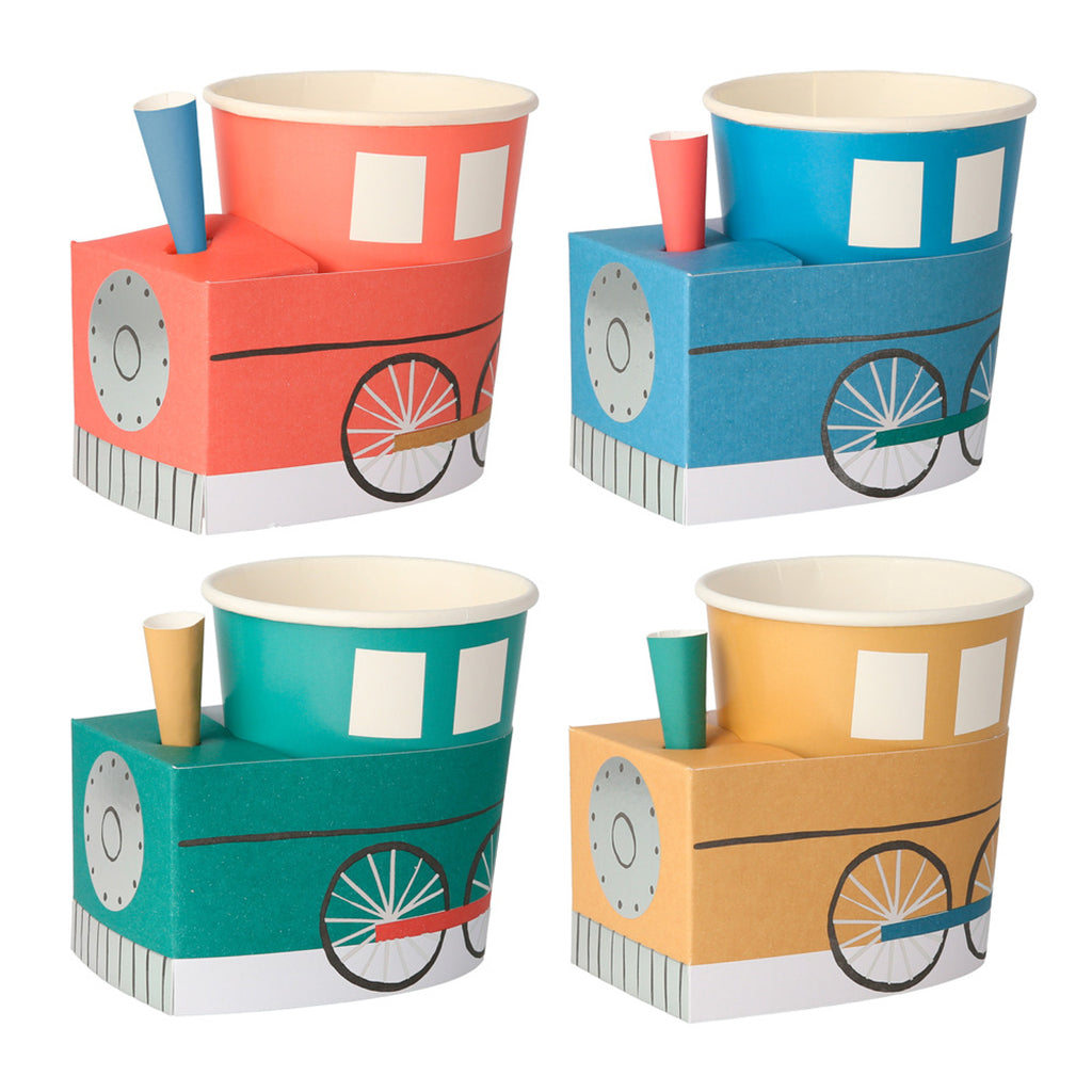 Meri Meri Paper Cups, Train - Set of 8